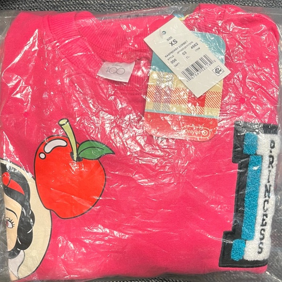 Disney Women's 100 Princess Graphic
Sweatshirt, Raspberry Sorbet - Picture 5 of 6